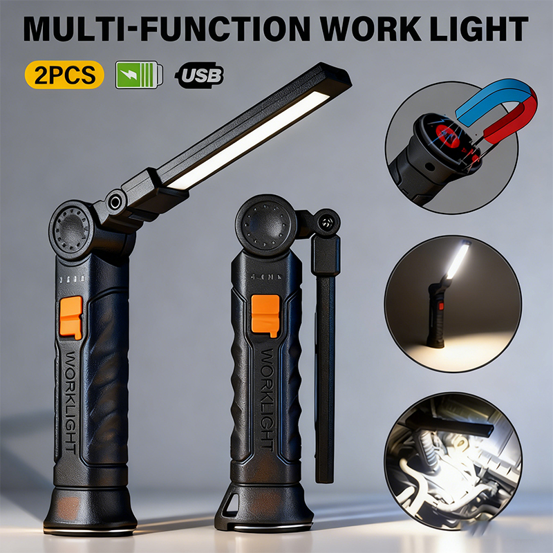 Power Bank - 휴대용 COB LED 손전등 USB 충전식