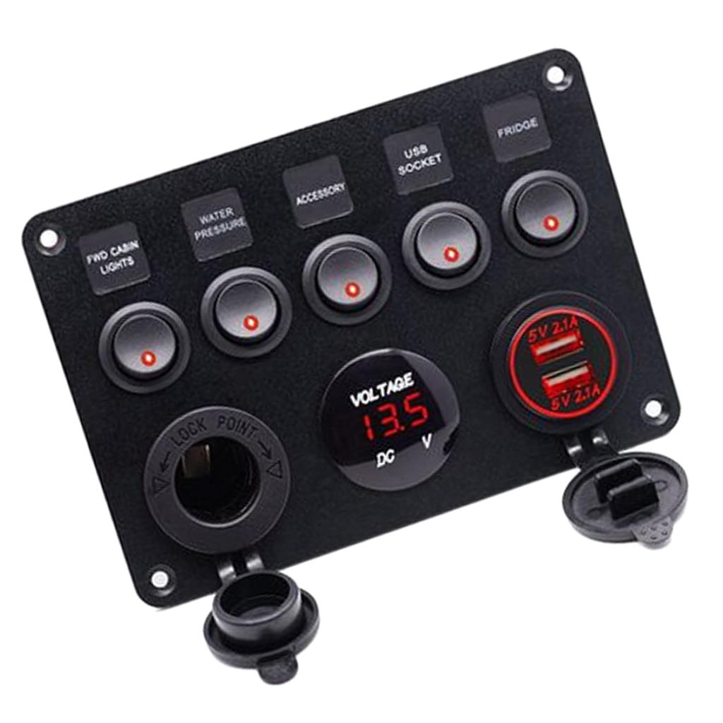 Usb Charger - ABS 플라스틱 재질의 5구 스위치 패널,