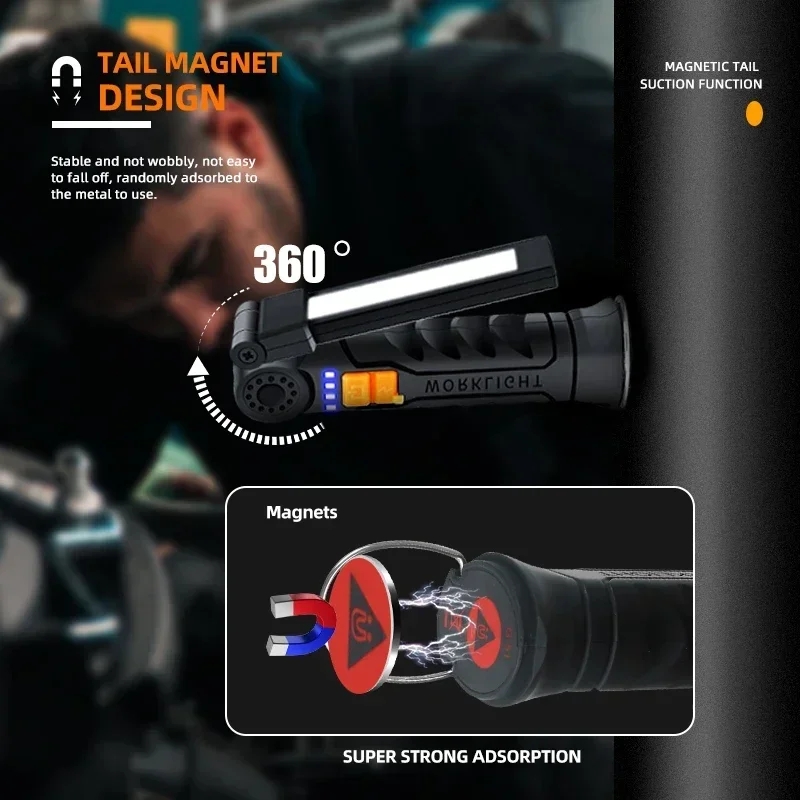 휴대용 COB LED 손전등 USB 충전식 작업등 내장 - Power Bank 리뷰 및 가격