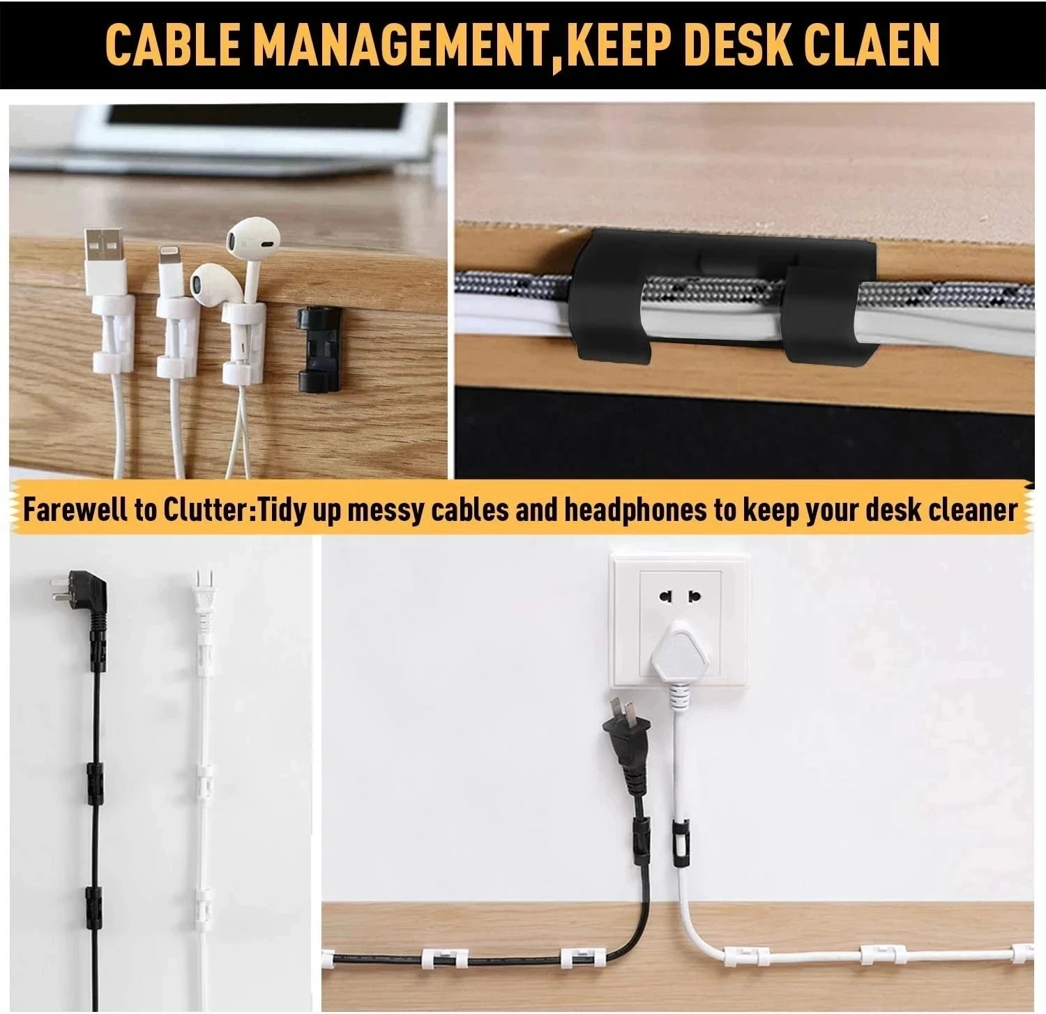 소형 케이블 정리 클립, 자석 부착식 데스크탑 케이블  - Cable Organizer 리뷰 및 가격