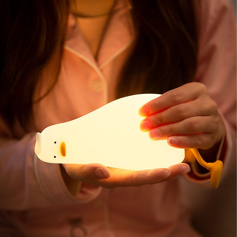평평한 오리 모양 무드등 실리콘 스퀴시 충전식 터치 컨 - Phone Holder 리뷰 및 가격