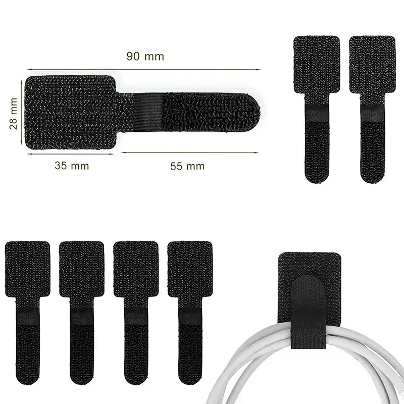 새로운 재사용 가능한 케이블 타이, 벨크로 타이, 자가 - Cable Organizer 리뷰 및 가격